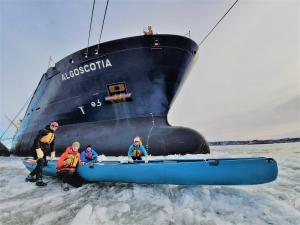 Ice Canoeing Experience - Admire the ships at the Port of Québec