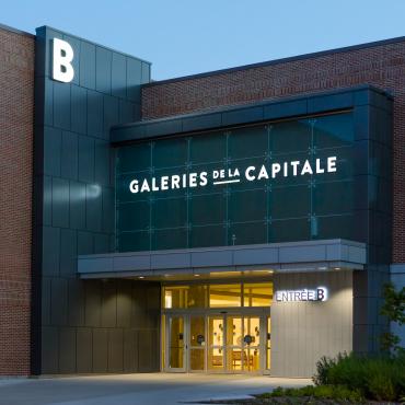 Exterior view of door B of Les Galeries de la Capitale shopping centre.