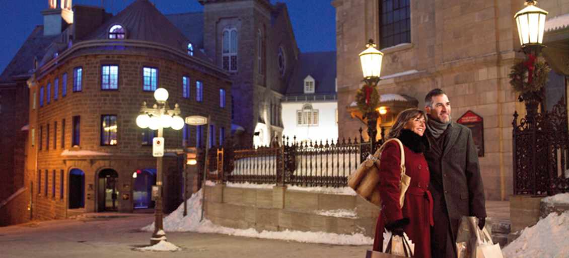 Magasinage en hiver dans le Vieux-Québec | Crédit :  Camirand Photo